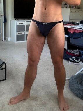 Men's Navy String bikini Briefs Underwear NWOT